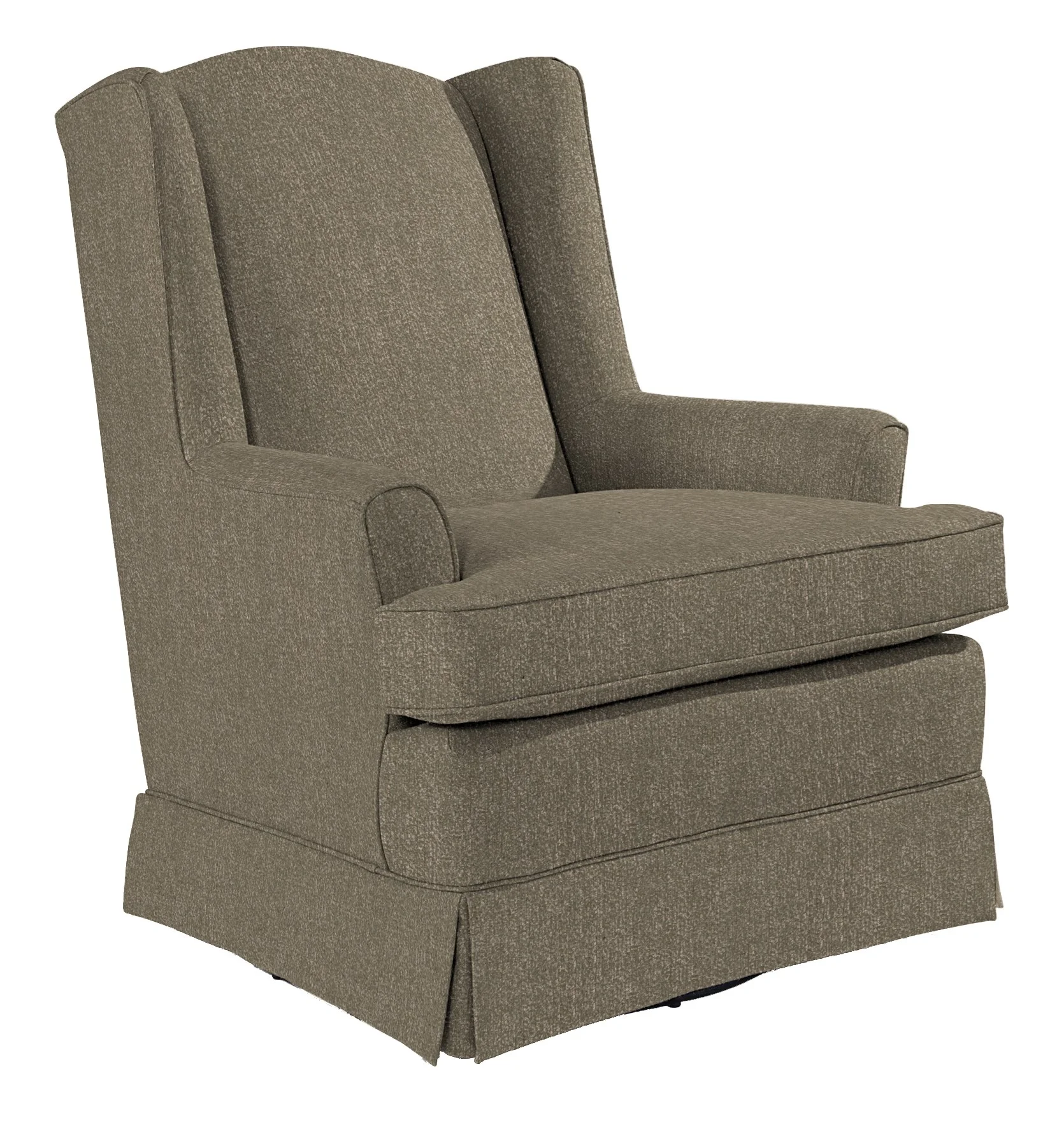 Best Home Furnishings Natasha 7147 20573 Natasha Swivel Glider with Wing Back and Skirt